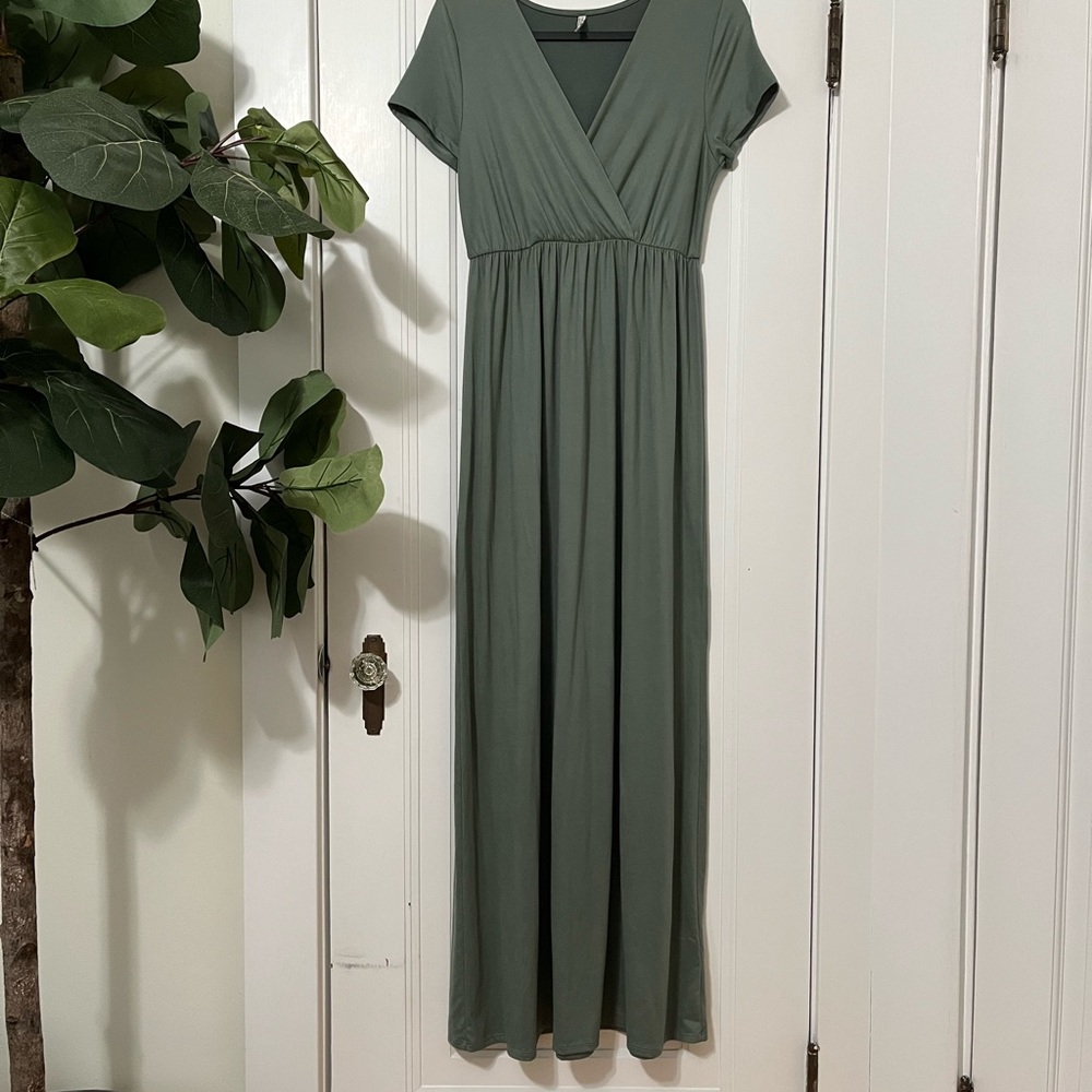 Soft, Flattering Green Maxi Dress